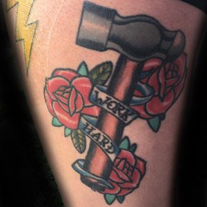 A ball-peen hammer tattoo